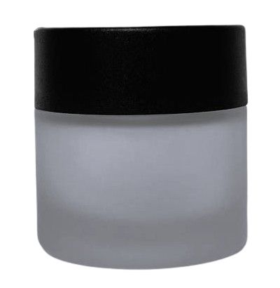 Tarro vidrio matizado 50 ml con tapa negra mate