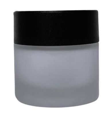 Tarro vidrio matizado 50 ml con tapa negra mate