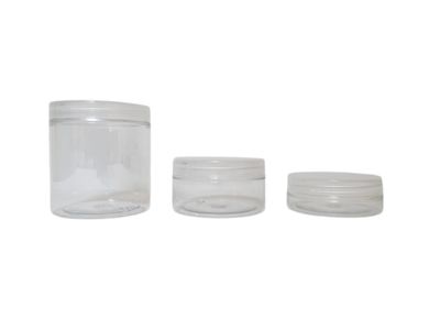 Tarro plástico PET D70 con tapa natural