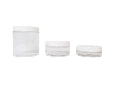 Tarro plástico PET D70 con tapa blanca