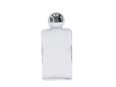 Frasco "Broadway" 50 ml con bola metalizada plata y goteador