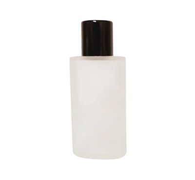 Frasco "Oval" 50 ml matizado con tapa roscada negra y goteador