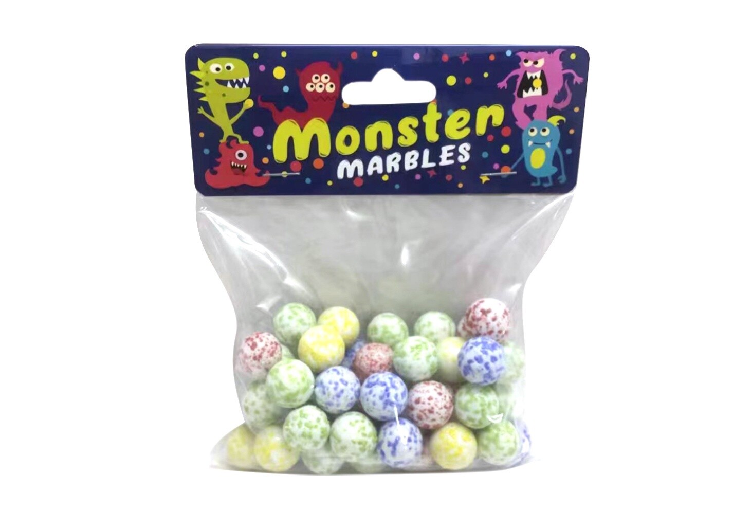 IDT15612 50 PCE 16MM MARBLES SPECKLED WHITE MILKY