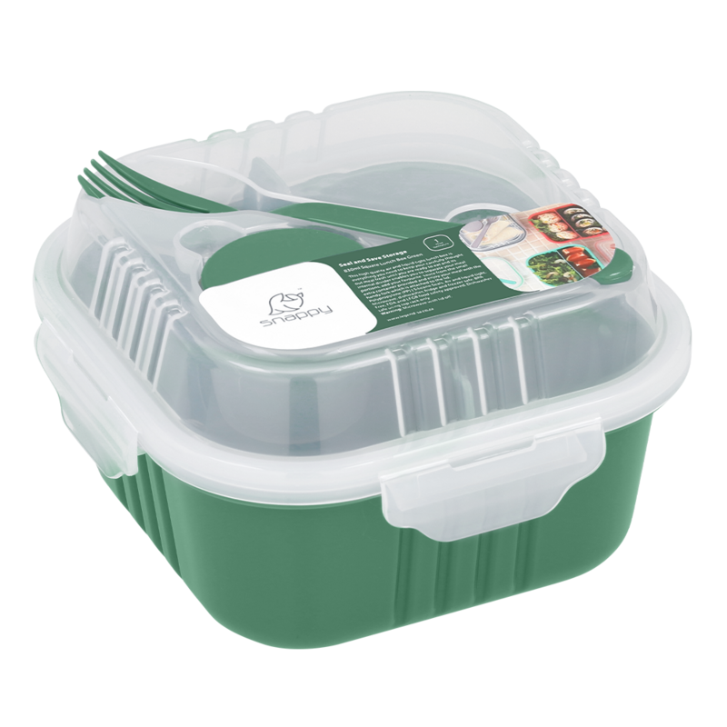 snappy lunch box square 830 ml green