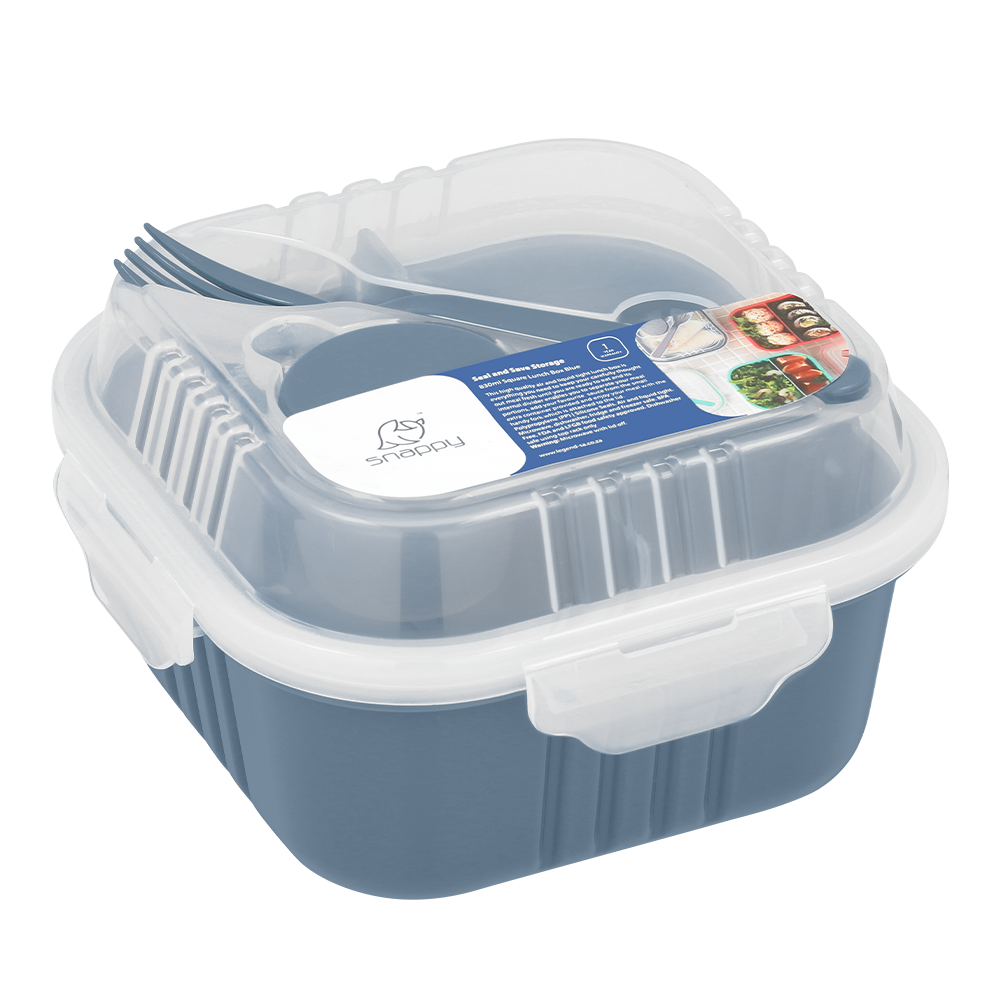 snappy lunch box square 830 ml blue