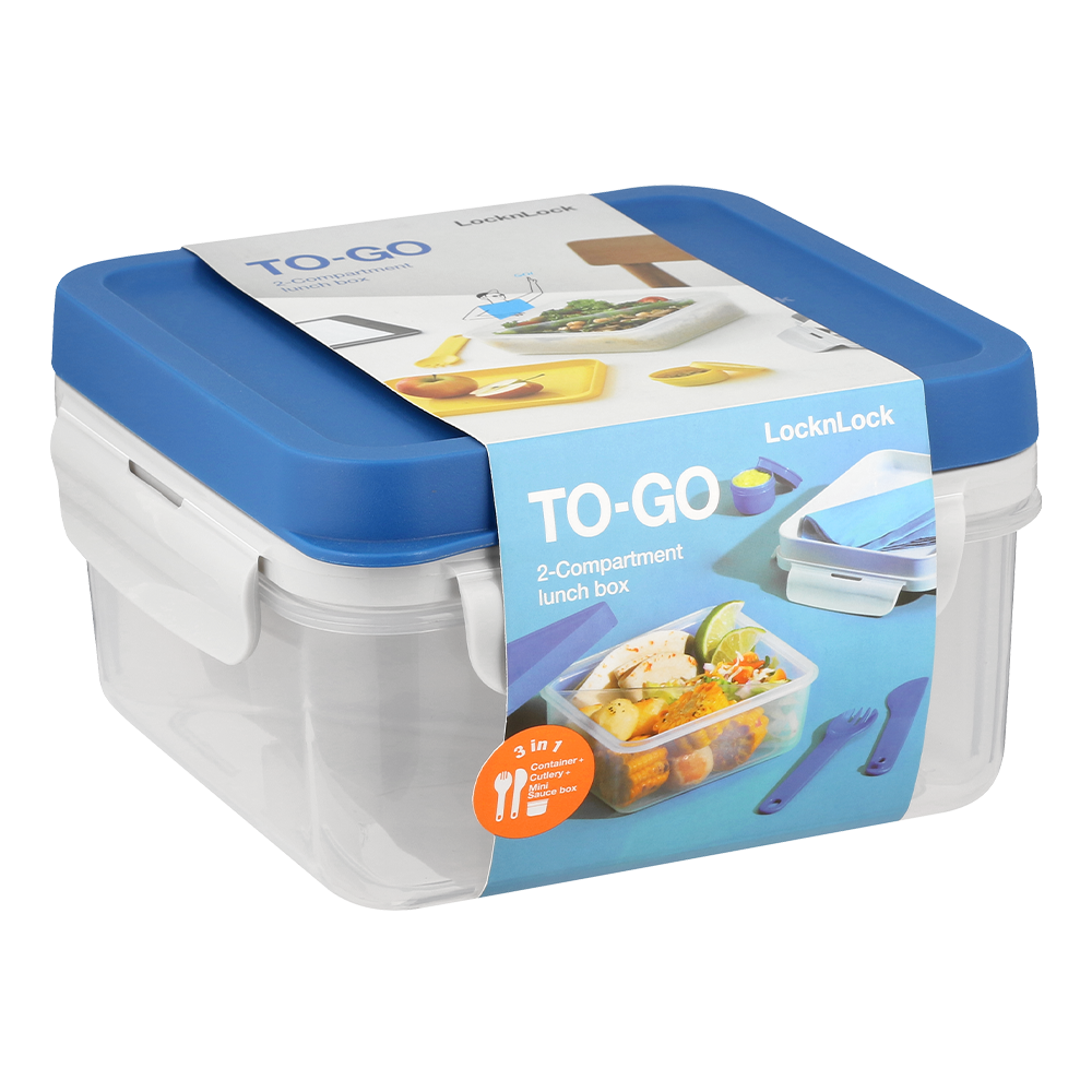locknlockto go 2 in 1 lunch box 1.2 lt bl