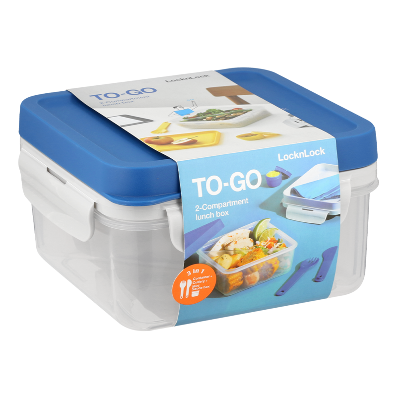 locknlockto go 2 in 1 lunch box 1.2 lt bl