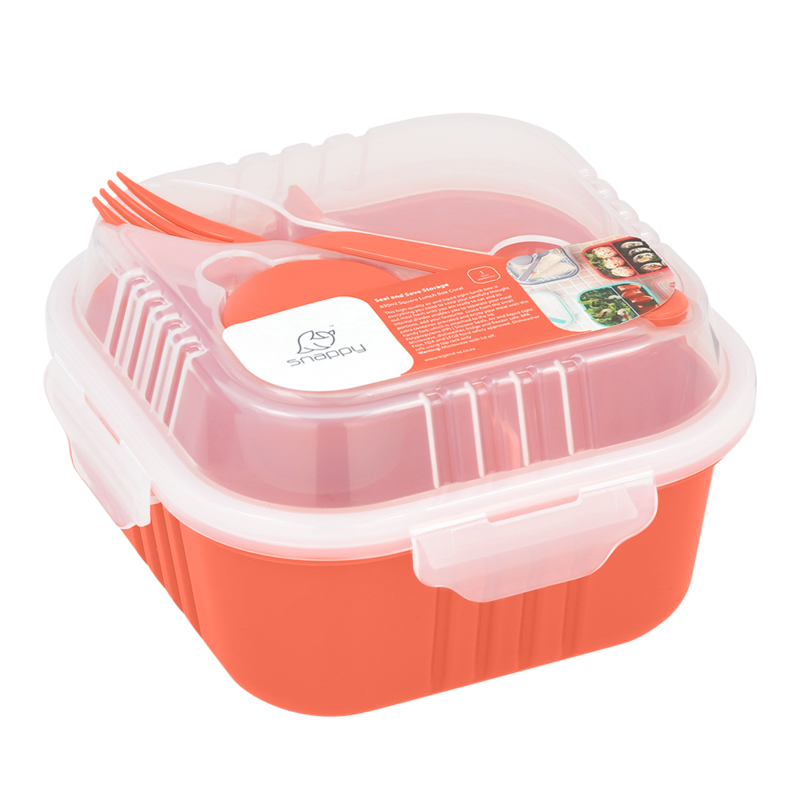 snappy lunch box square 830 ml coral