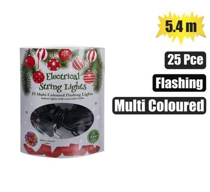 XMAS LIGHTS 220V IN 25pc FLASHING