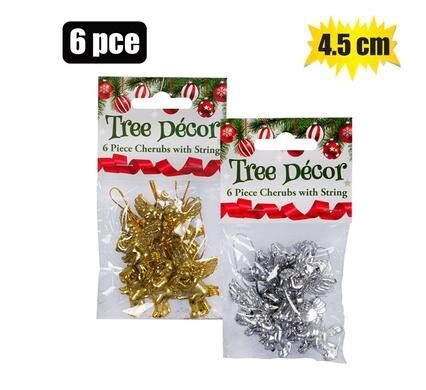 XMAS TREE DECOR CHERUB 4.5cm 6PC