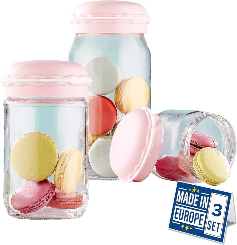 Macaron Storage Jar Set 3 Sizes