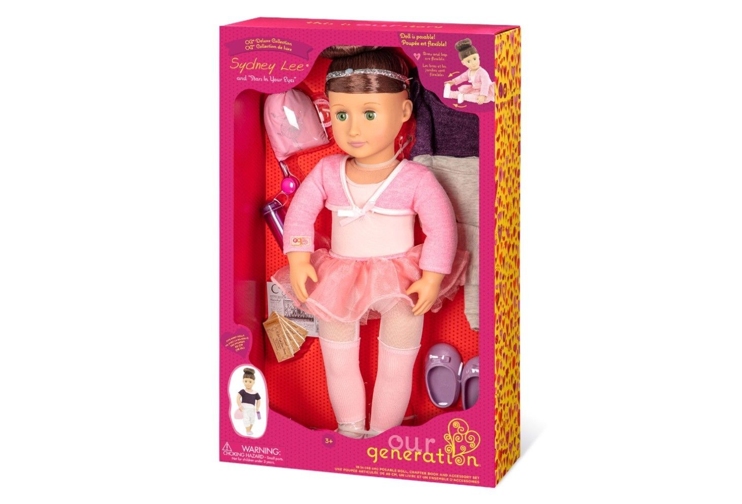 IDT006358 OG DELUXE DOLL W/ BOOK SYDNEY LEE 18INCH BRUNETTE