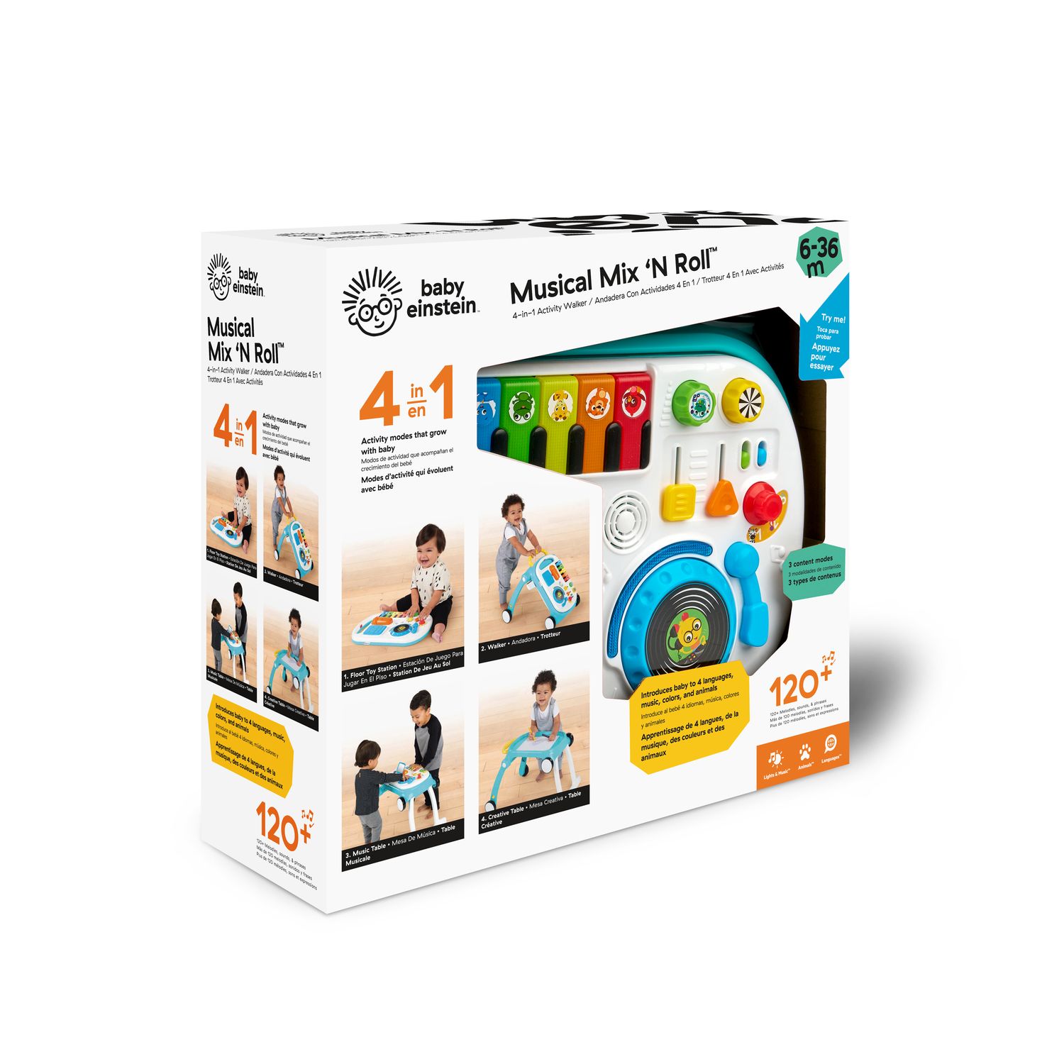 IDT014793 BE MUSICAL MIX ‘N ROLL 4-IN-1 ACTIVITY WALKER