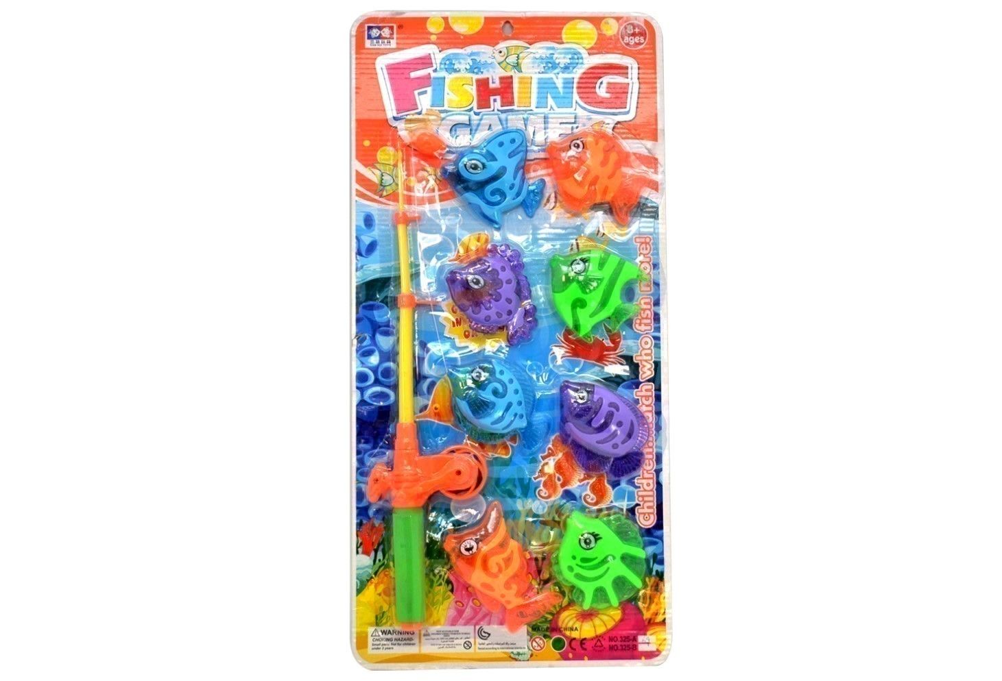 IDT011837 FISHING GAME ON CARD WITH ROD AND 8 FISH
