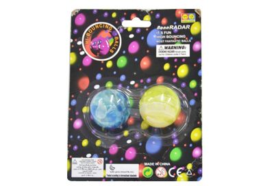 IDT014495 2PC MARBELED BOUNCING BALLS ON CARD
