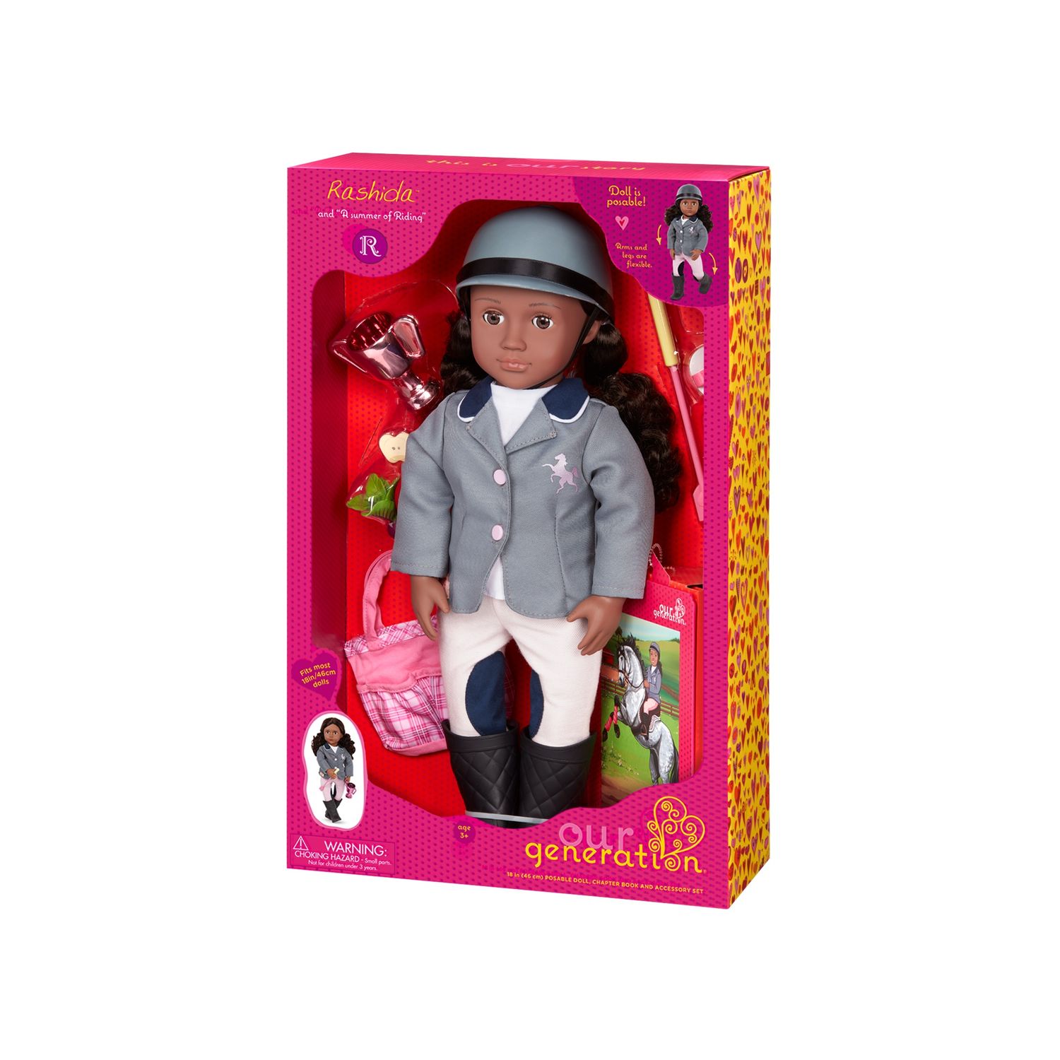 IDT14339 OG DELUXE DOLL W/ BOOK RASHIDA 18INCH BLK HAIR
