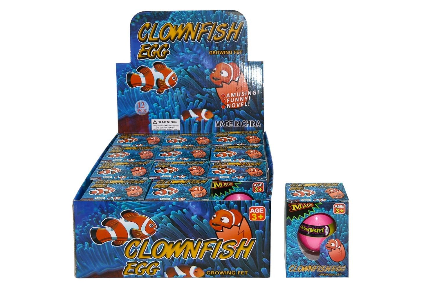 IDT013595 GROWNING PET MAGIC FISH EGG 12 IN DISPLAY