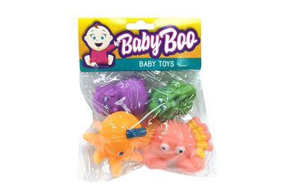IDT015593 SQUEAKY TOYS ANIMALS 4 PCE