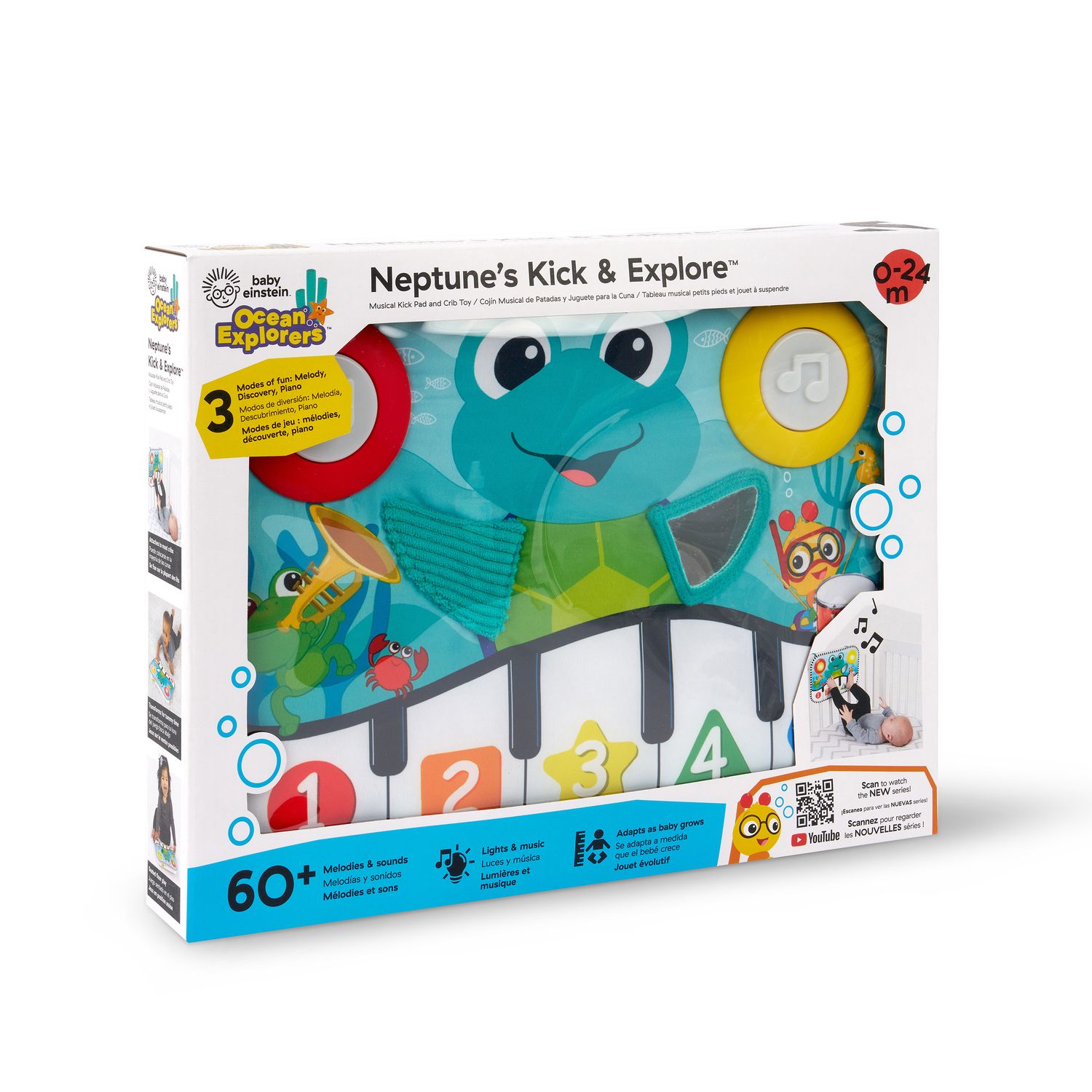 IDT015849 BE NEPTUNE’S KICK &amp; EXPLORE MUSICAL KICK PAD AND CRIB TOY