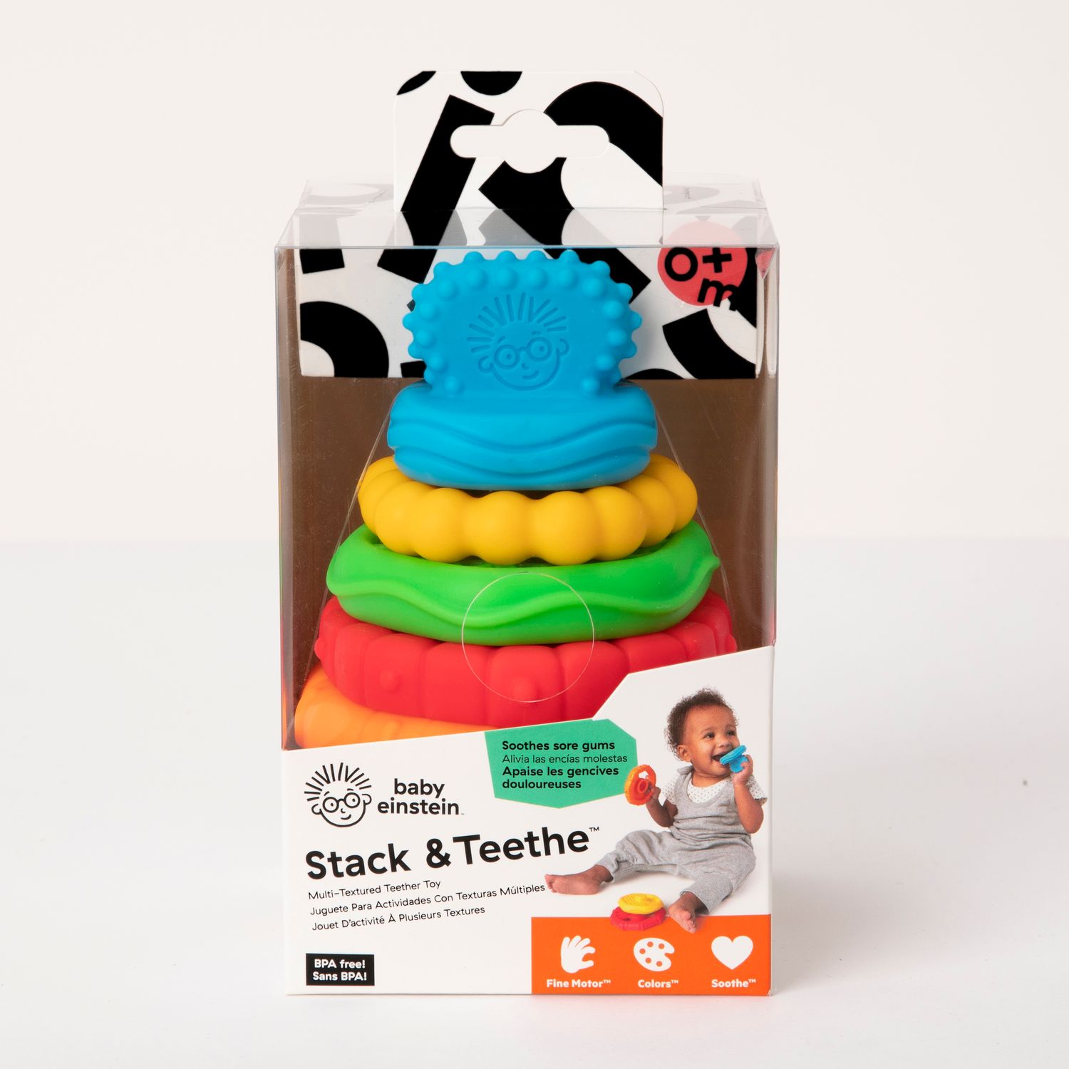 IDT015391 BE STACK &amp; TEETHE MULTI-TEXTURED TEETHER TOY