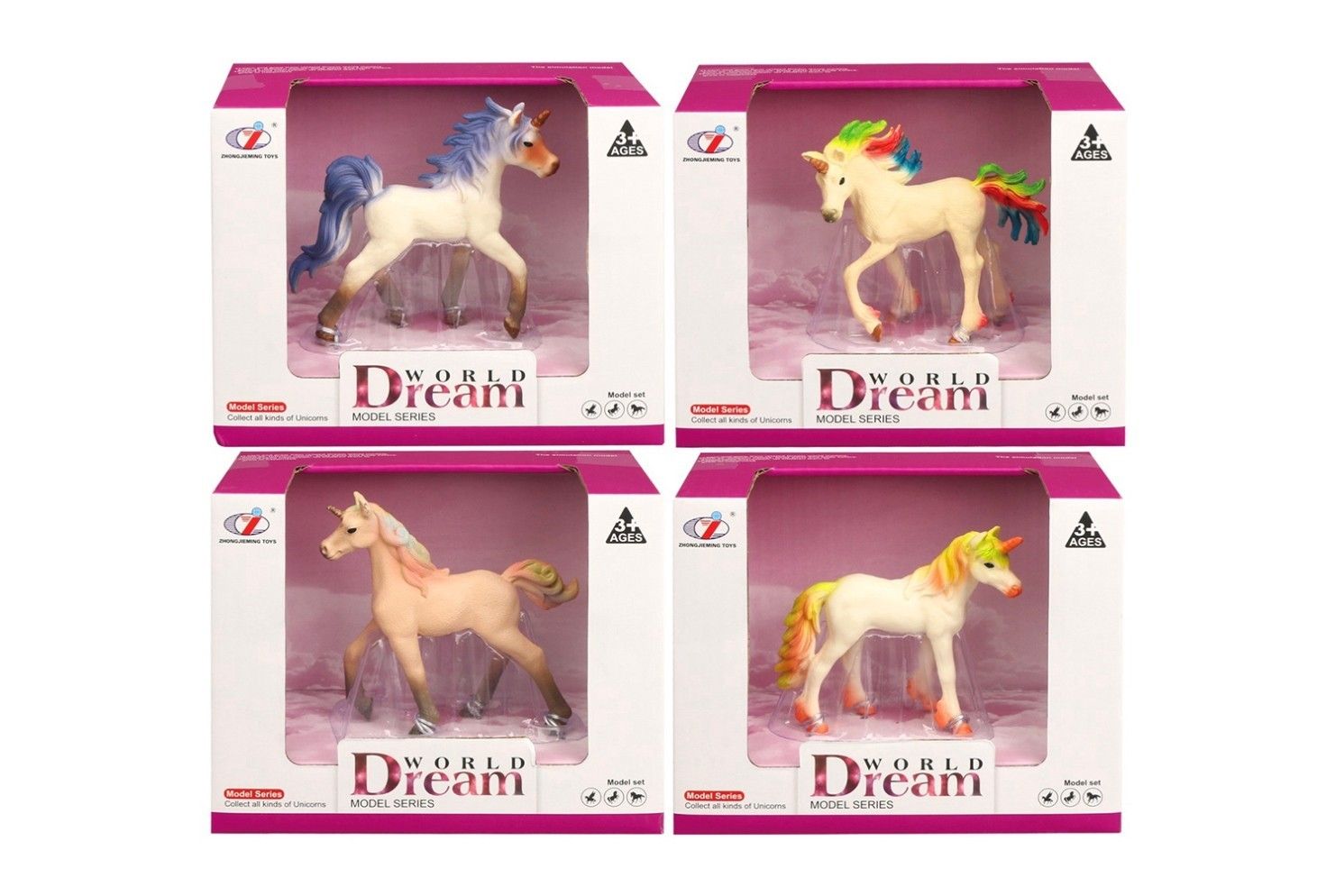 IDT017135 DREAM WORLD UNICORN IN OPEN BOX 4 ASTD