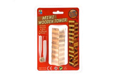IDT016786 MINI WOODEN TOWER IN CLAMSHELL 48 PCE