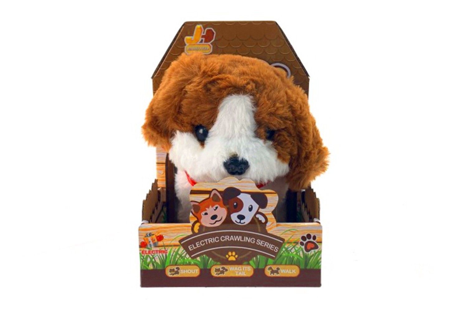 IDT016448 ELECTRIC CRAWLING PUSH DOG - BEAGLES