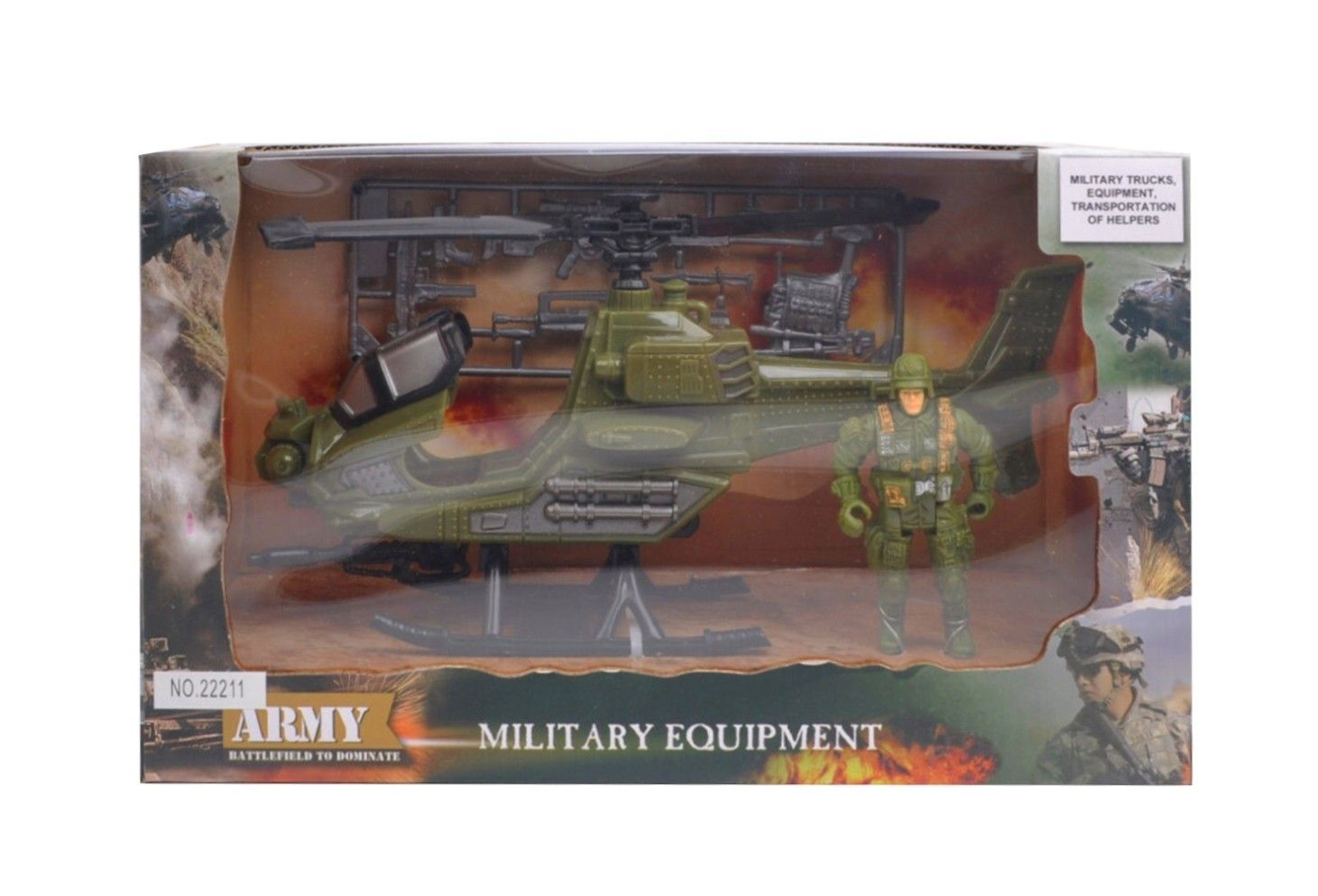 IDT016952 ARMY HELICOPTER &amp; SOLDIER IN W/B