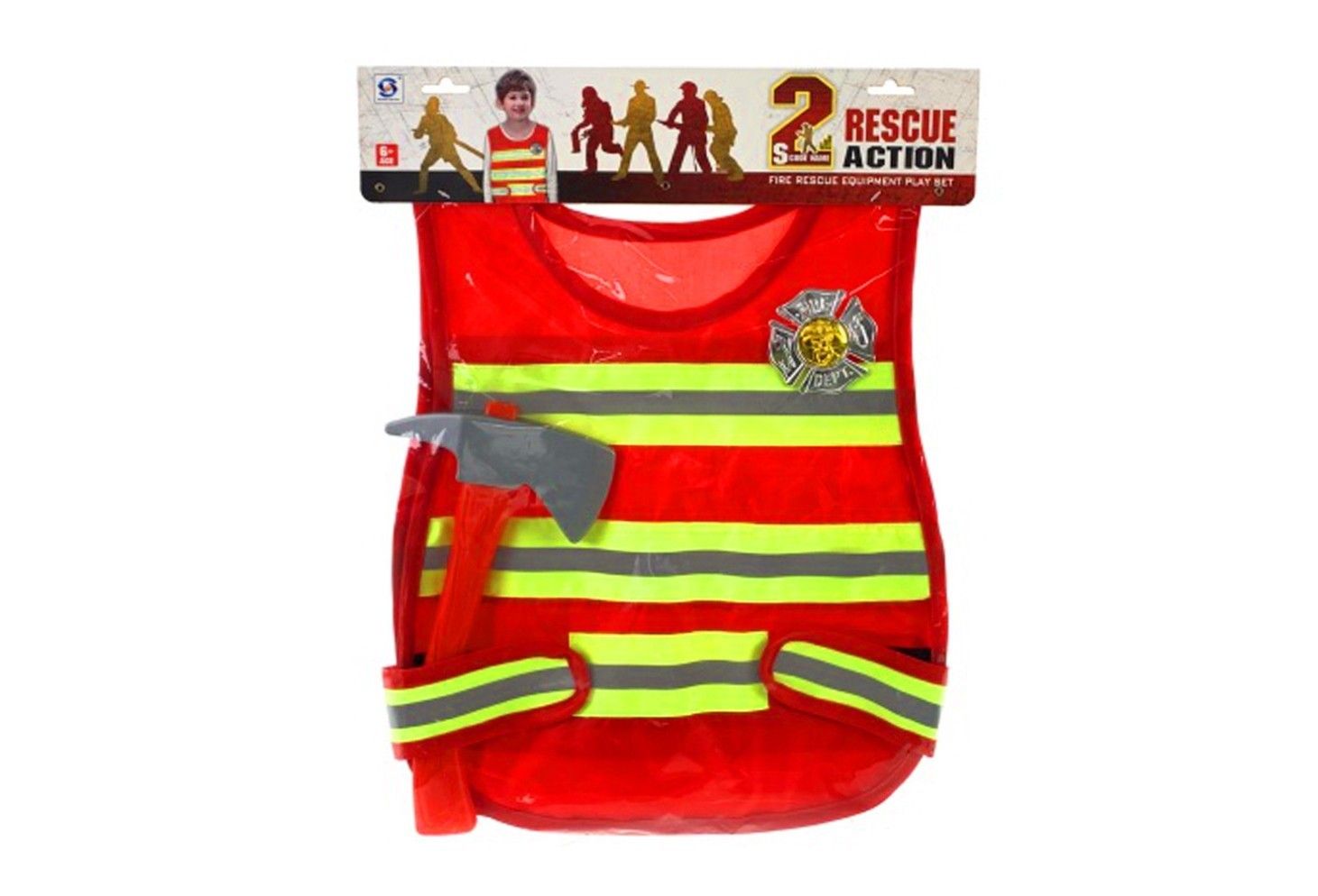 IDT016932 FIREMAN VEST DRESSUP PLAYSET IN BAG