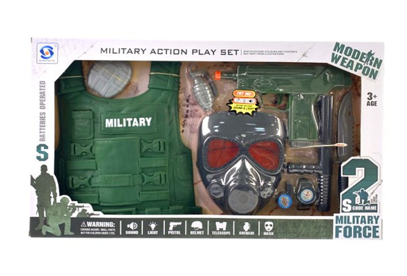 IDT016928 MILITARY FORCE DRESSUP PLAYSET W/BULLETPROOF