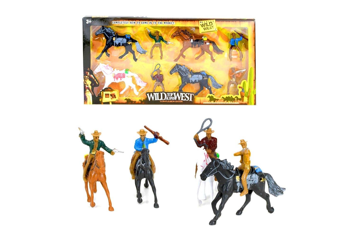 IDT017189 8 PCE COWBOY &amp; HORSE IN W/B