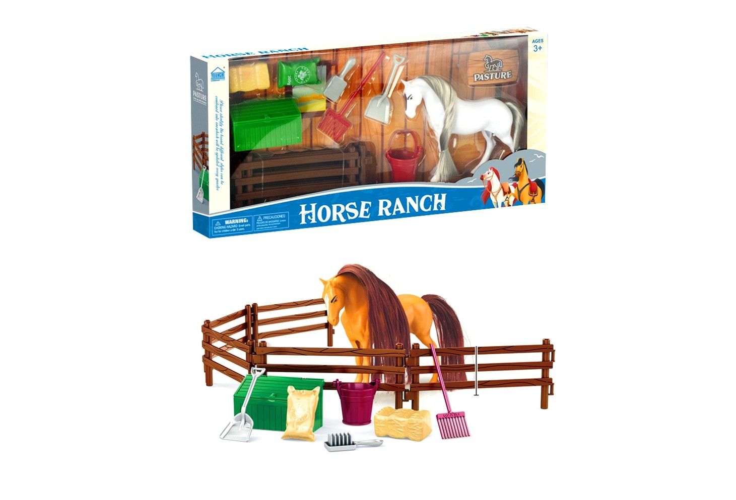 IDT017204 HORSE RANCH PLAYSET IN W/B WHITE