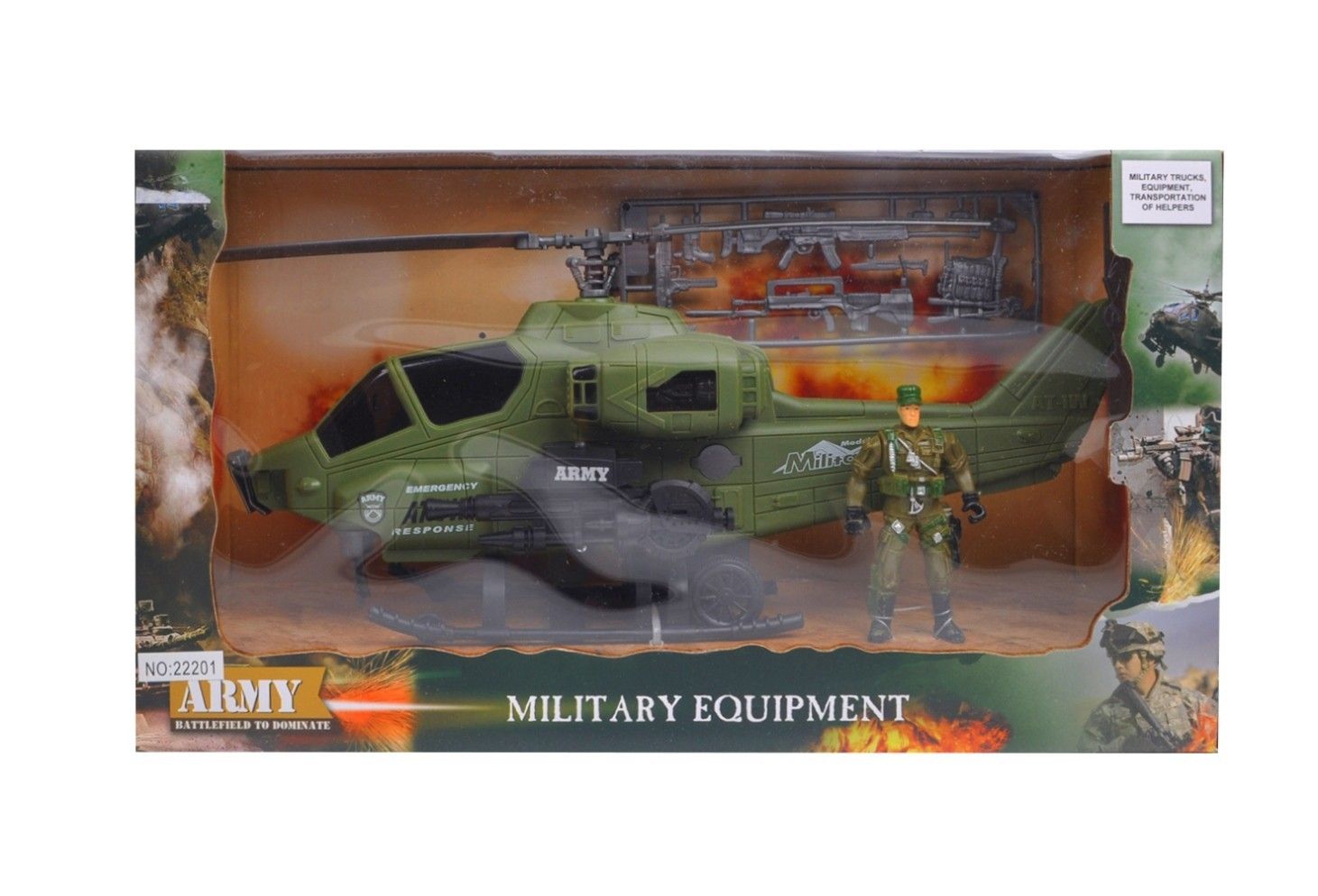 IDT016950 MILITARY HELICOPTER &amp; SOLDIER IN W/B