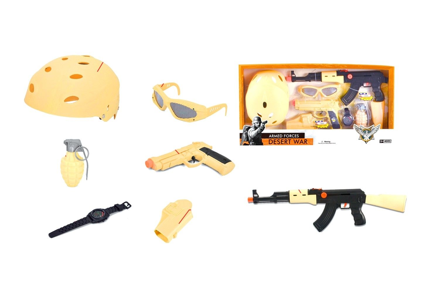 IDT016949 ARMED FORCES PLAYSET W/2 GRENATES IN W/B