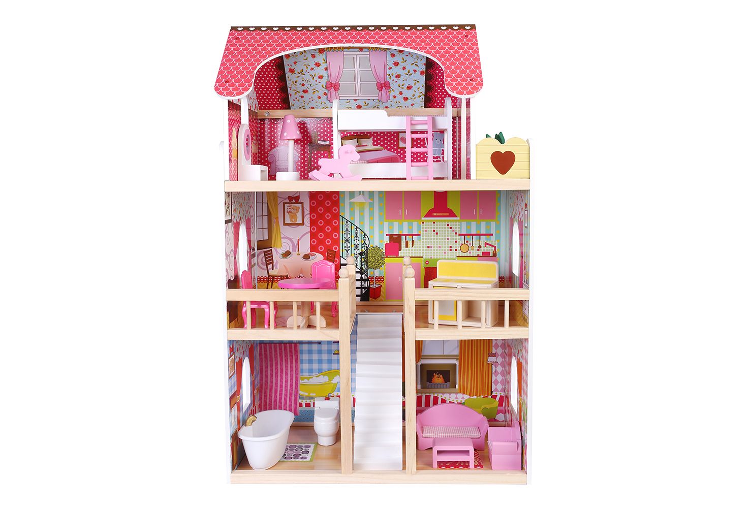 IDT016158 EMILY'S DOLL HOUSE WITH 16 PCE FURNITURE