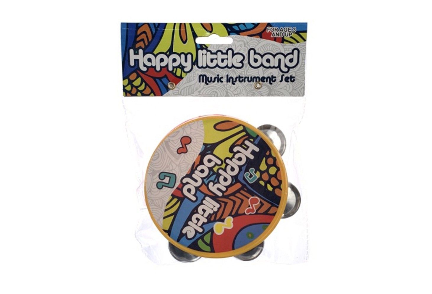 IDT016321 HAPPY LITTLE BAND TAMBOURINE IN PVC BAG