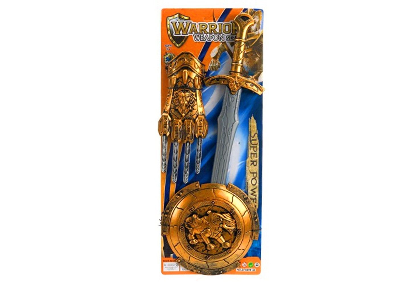 IDT016904 WARRIOR WEAPON W/ROUND SHIELD ON CARD