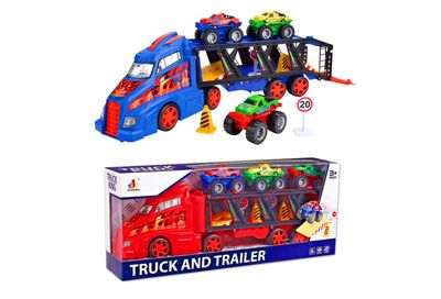 IDT017710 OFF-ROAD FRICTION TRANSPORTER TRUCK SET IN WINDOW BOX