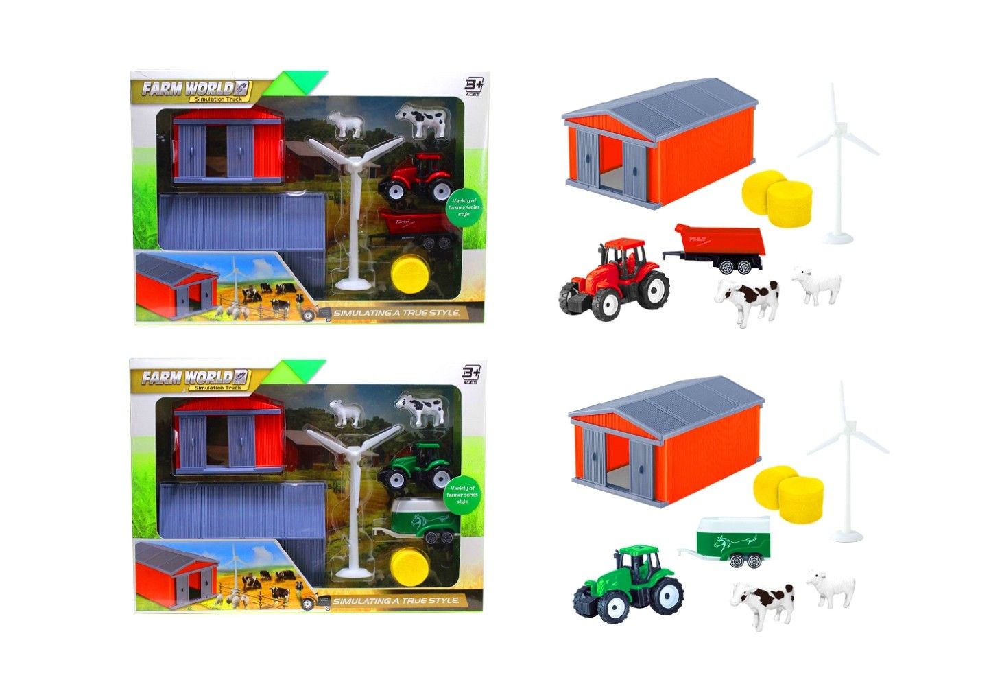 IDT017870 FARM WORLD TRUCK PLAYSET W/BARN IN W/B 2 ASTD