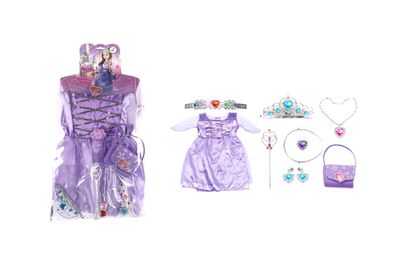 IDT16328 PURPLE PRINCESS DRESS UP PLAYSET W/HANGER IN BAG