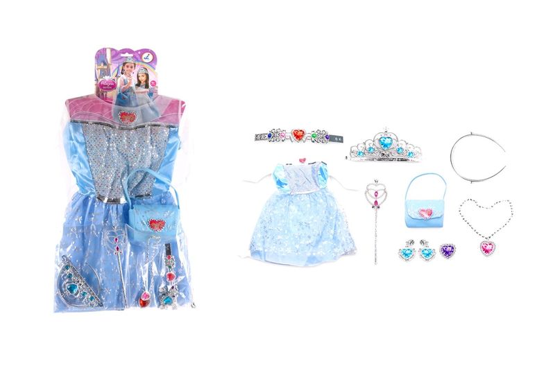 IDT16330 BLUE PRINCESS DRESS DRESS UP PLAYSET W/HANGER IN BAG