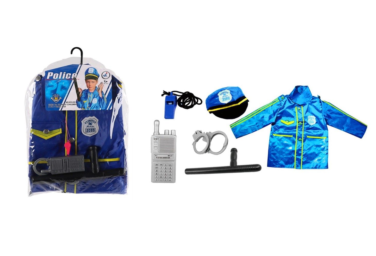 IDT16337 POLICEMAN DRESS UP SET W/HANGER IN PVC BAG