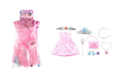 IDT16329 PINK PRINCESS DRESS DRESS UP PLAYSET W/HANGER IN BAG