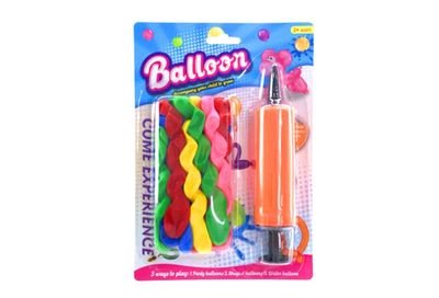 IDT16634 SPIRAL PARTY BALLOONS W/PUMP ON CARD