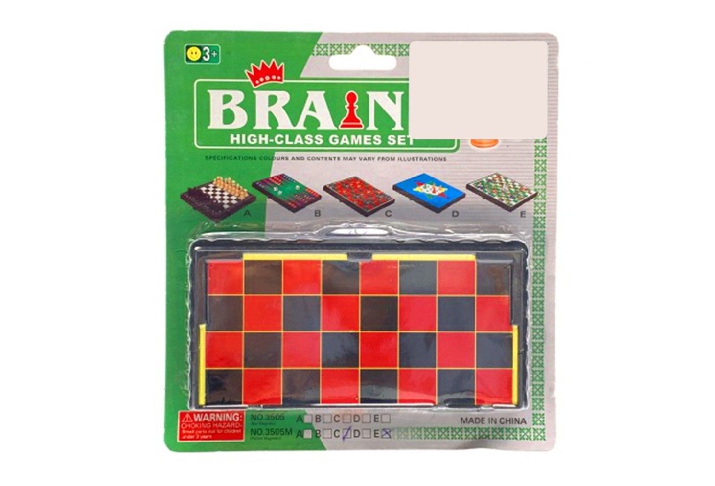 BRAINS MAGNETIC CHECKERS GAME SET RED &amp; BLACK