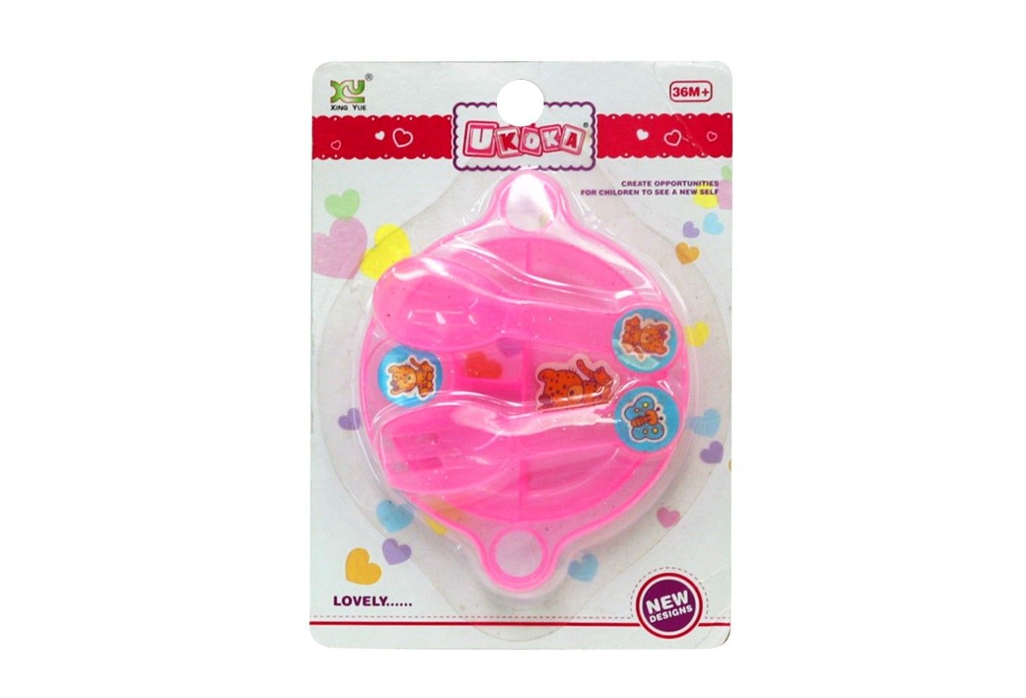 UKOKA PLATE &amp; SPOON SET CLEAR