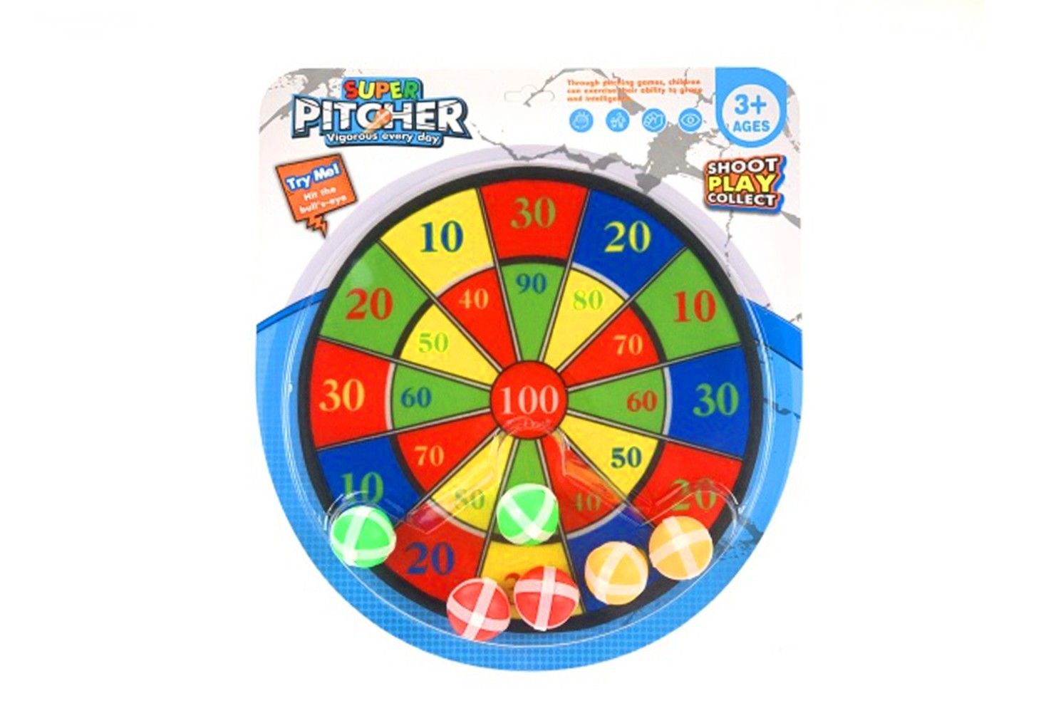 SUPER PITCHER DART GAME W/TARGET ON CARD