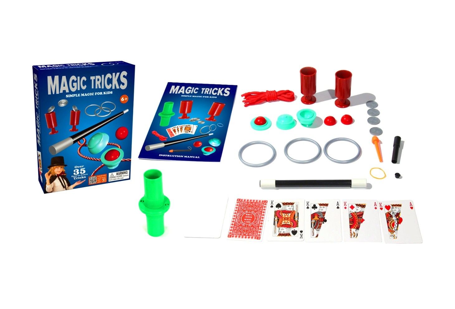 MAGIC TRICKS SET W/STRING OVER 35 TRICKS