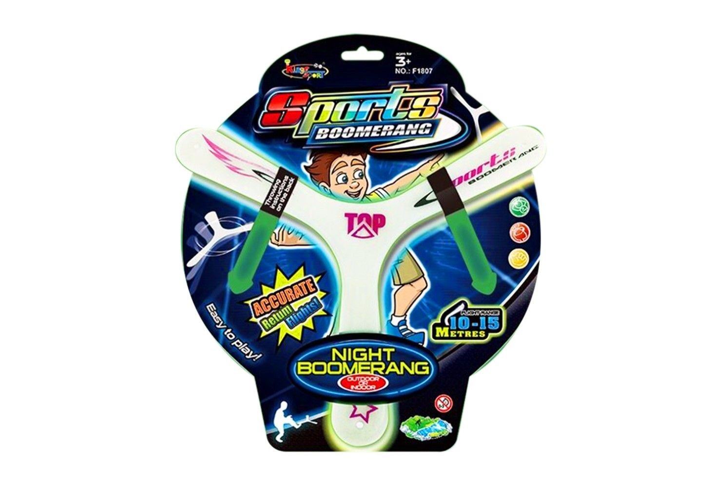 KING SPORT GLOW IN THE DARK FRISBEE TIED ON CARD