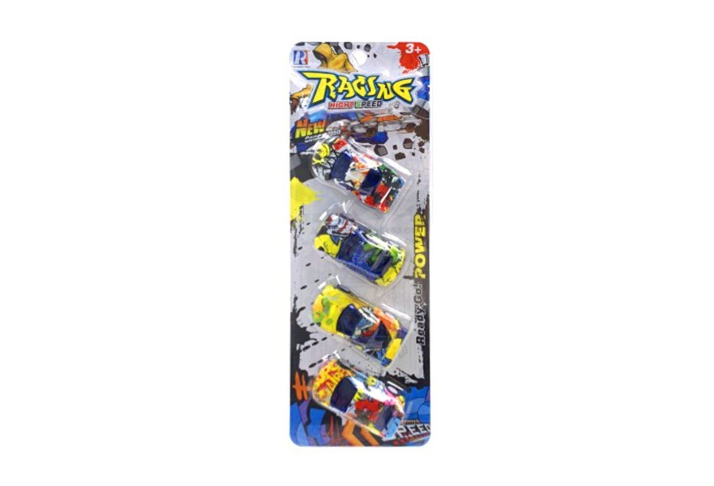 4 PCE MULTI COLOURFUL PULLBACK RACING HIGH SPEED CAR